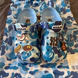 Crocs x BAPE blue camo